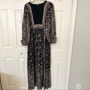 Lucky Brand Maxi Dress Navy Blue S